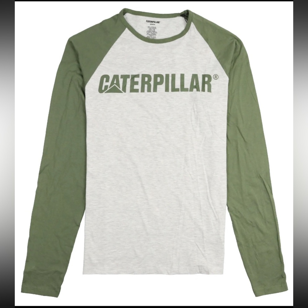 Caterpillar Logo Raglan Long Sleeve Shirt Green
